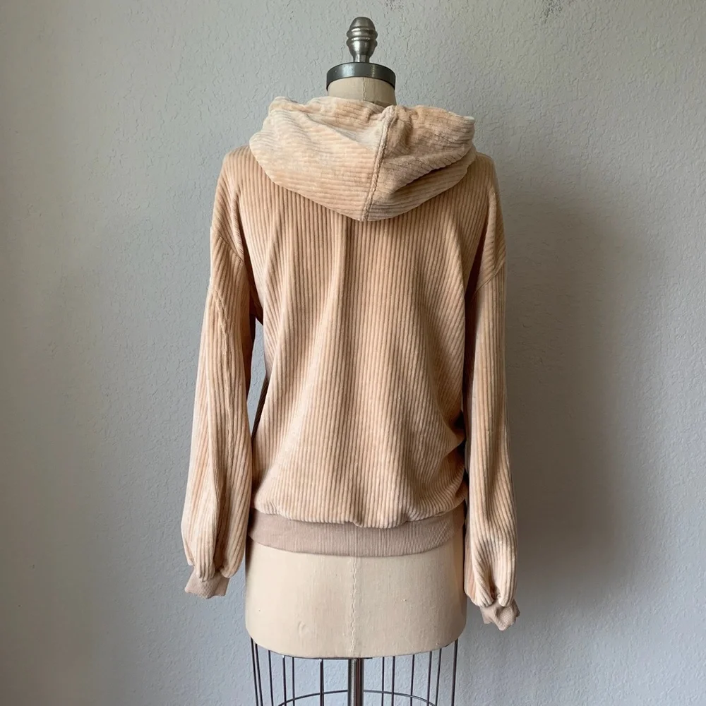 Current Air Tan Ribbed Hoodie - Picture 5 of 8